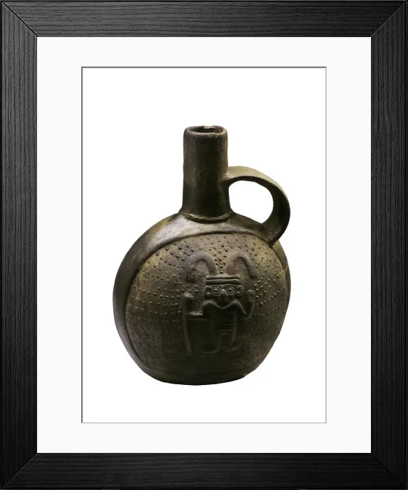 Framed Print : Vessel with mythical character. Ceramic. Chimu-Inca culture Framed Print : Vessel with mythical character. Ceramic. Chimu-Inca culture