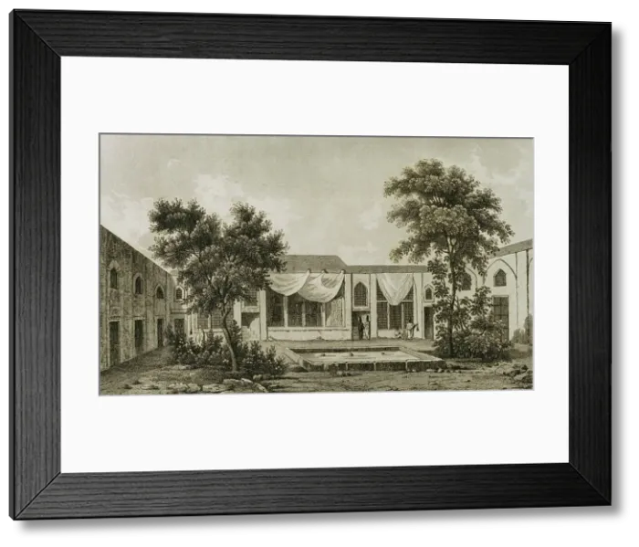 Framed Print : Persia, Tehran. Palace of the British envoy. Engraving Framed Print : Persia, Tehran. Palace of the British envoy. Engraving