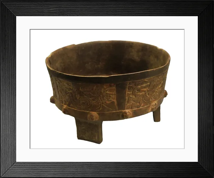 Framed Print : Tripod vessel. Ceramic. Teotihuacan. Teotihuacan culture Framed Print : Tripod vessel. Ceramic. Teotihuacan. Teotihuacan culture