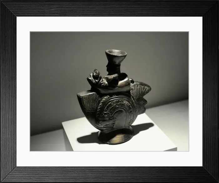 Framed Print : Sculptural vessel. Ceramic. Lambayeque culture or Sican Framed Print : Sculptural vessel. Ceramic. Lambayeque culture or Sican