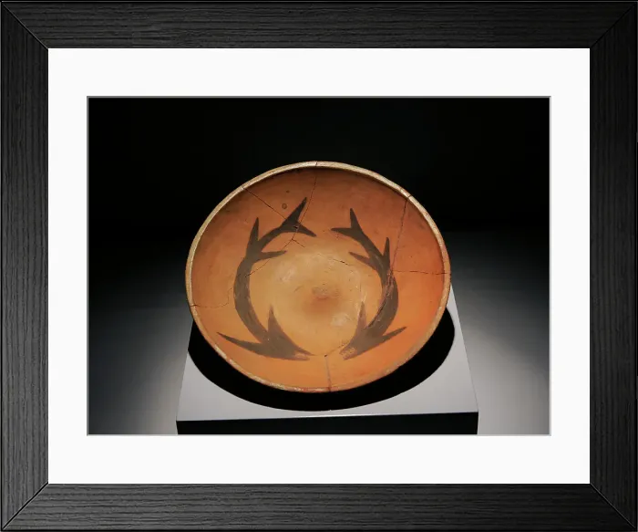 Framed Print : Plate decorated with depiction of two fish. Ceramics Framed Print : Plate decorated with depiction of two fish. Ceramics