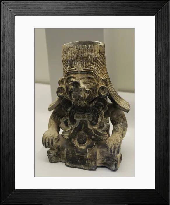 Framed Print : Vase with human figure of feline traits. Ceramic Framed Print : Vase with human figure of feline traits. Ceramic
