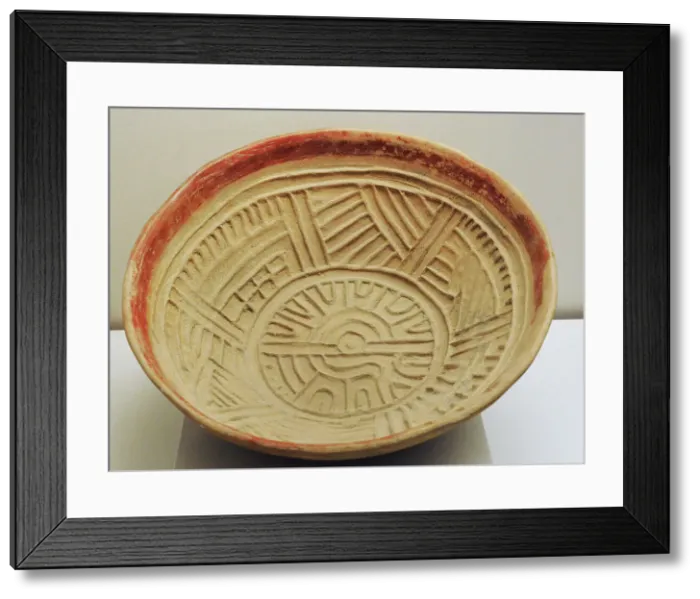 Framed Print : Large bowl. Painted ceramic. Mixteca-Puebla style Framed Print : Large bowl. Painted ceramic. Mixteca-Puebla style