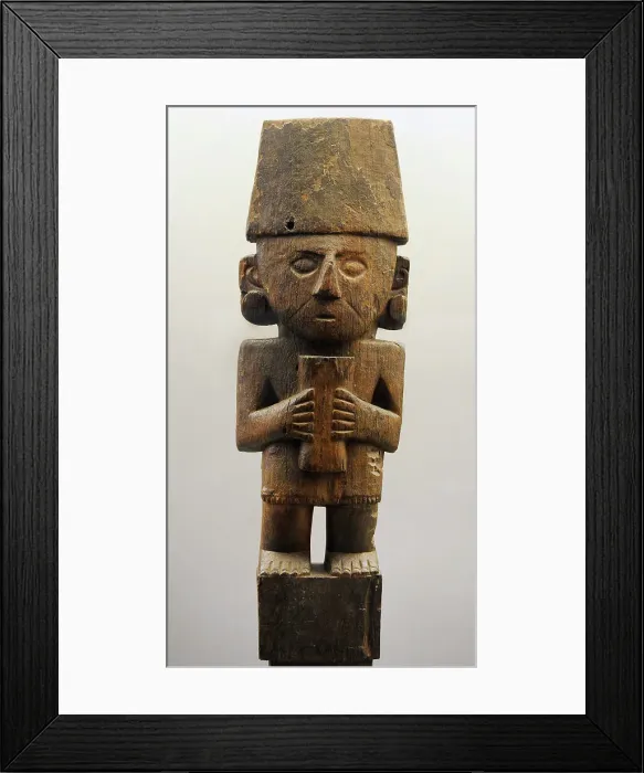 Framed Print : Wooden anthropomorphic figure. Chimu culture Framed Print : Wooden anthropomorphic figure. Chimu culture