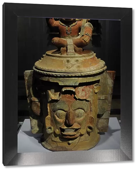Funerary urn with depiction of the solar god Kinich Ahau