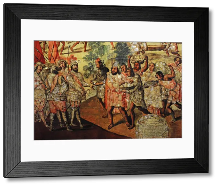 Framed Print : The Conquest of Mexico (1519-21). Hernan Cortes in Zempuala Framed Print : The Conquest of Mexico (1519-21). Hernan Cortes in Zempuala
