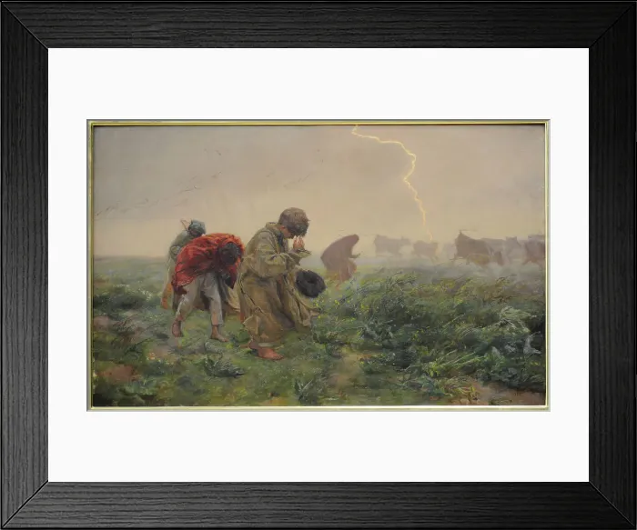 Framed Print : Thunderstorm, by Jozef Chelmonski (1849-1914) in 1896 Framed Print : Thunderstorm, by Jozef Chelmonski (1849-1914) in 1896