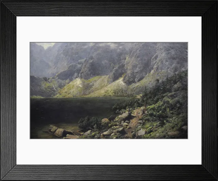 Framed Print : The Morskie Oko Lake by Aleksander Mroczkowski (1850-1927) Framed Print : The Morskie Oko Lake by Aleksander Mroczkowski (1850-1927)