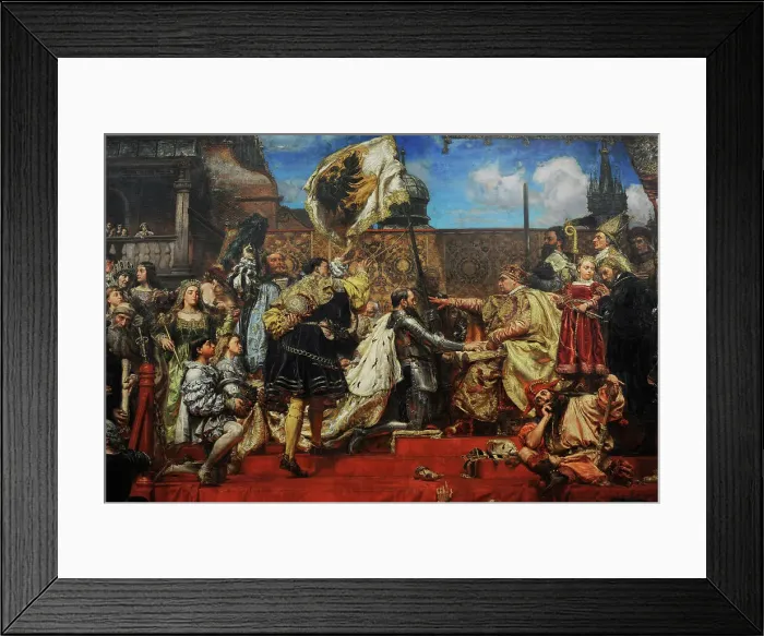 Framed Print : The Prussian Homage, 1882, by Jan Matejko (1838-1893) Framed Print : The Prussian Homage, 1882, by Jan Matejko (1838-1893)