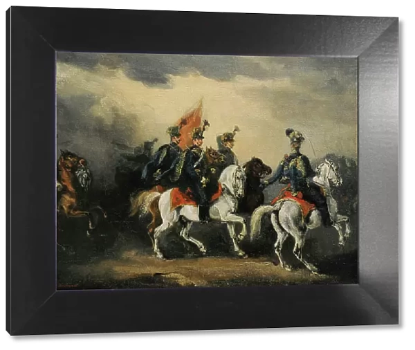 Blue Hussars, 1836, by Piotr Michalowski (1800-1855)
