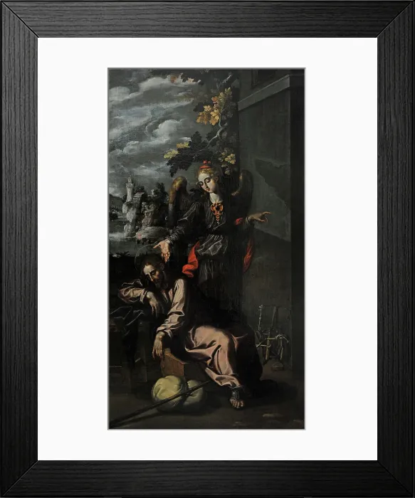 Framed Print : The Dream of Saint Joseph by Francisco Pacheco (1564-1644) Framed Print : The Dream of Saint Joseph by Francisco Pacheco (1564-1644)