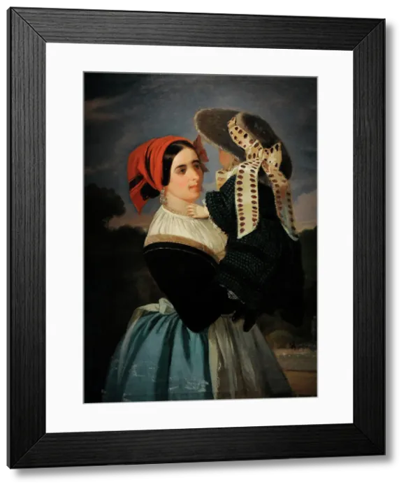 Framed Print : Santander wet nurse, 1856, by Valeriano Dominguez Becquer Framed Print : Santander wet nurse, 1856, by Valeriano Dominguez Becquer