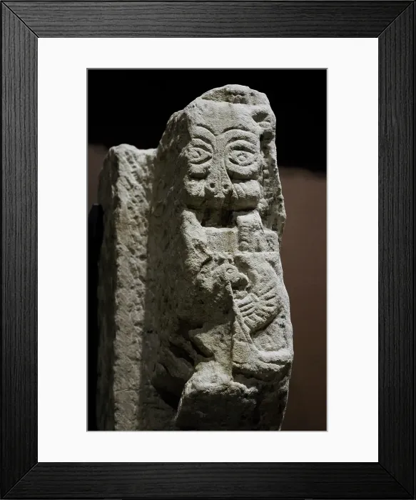 Framed Print : Fragment of door post. 6th-8th centuries. Sandstone