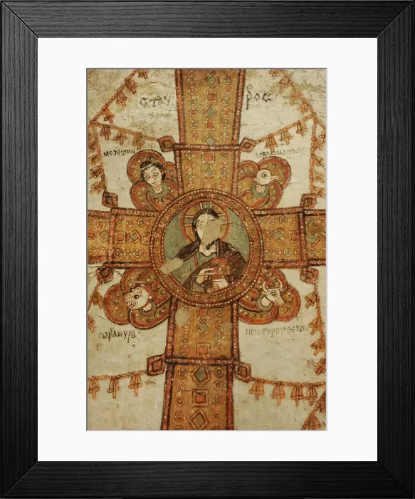 Framed Print : Cross in Majesty (Maiestas Crucis). Fresco, detail Framed Print : Cross in Majesty (Maiestas Crucis). Fresco, detail