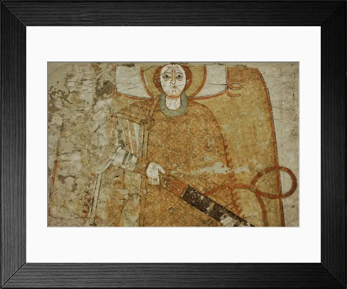 Framed Print : Fresco depicting an archangel with sword Framed Print : Fresco depicting an archangel with sword