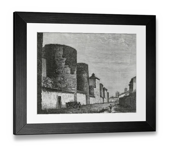 Framed Print : Spain, Leon. Wall. Engraving, 19th century Framed Print : Spain, Leon. Wall. Engraving, 19th century