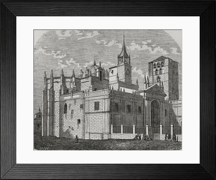 Framed Print : Spain, Zamora. Cathedral. Illustration by Letre Framed Print : Spain, Zamora. Cathedral. Illustration by Letre