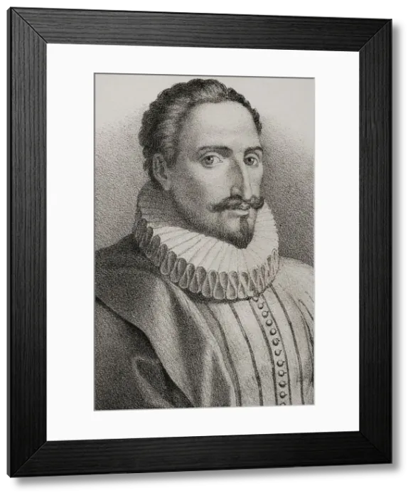 Framed Print : Miguel de Cervantes (1547-1616). Spanish writer Framed Print : Miguel de Cervantes (1547-1616). Spanish writer