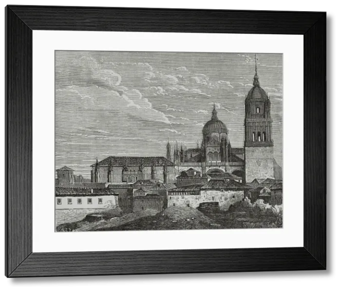 Framed Print : Spain, Salamanca. The New Cathedral. Illustration by Letre Framed Print : Spain, Salamanca. The New Cathedral. Illustration by Letre