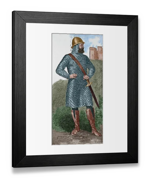 Framed Print : Noble visigoth. Engraving. Museo Militar, 1883 Framed Print : Noble visigoth. Engraving. Museo Militar, 1883