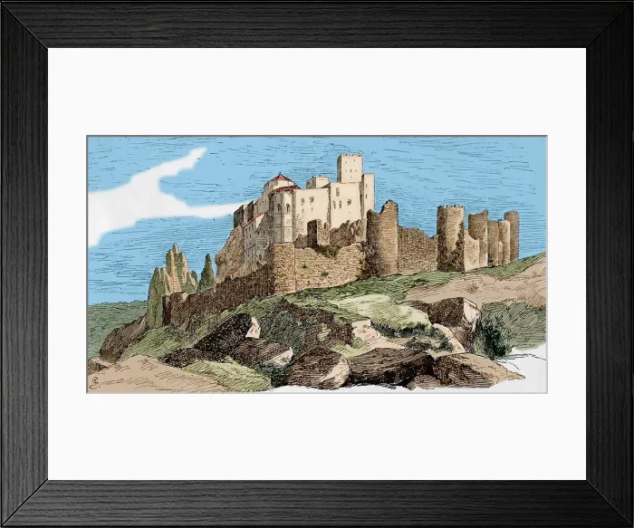 Framed Print : Spain, Aragon. Castle of Loarre. Engraving Framed Print : Spain, Aragon. Castle of Loarre. Engraving