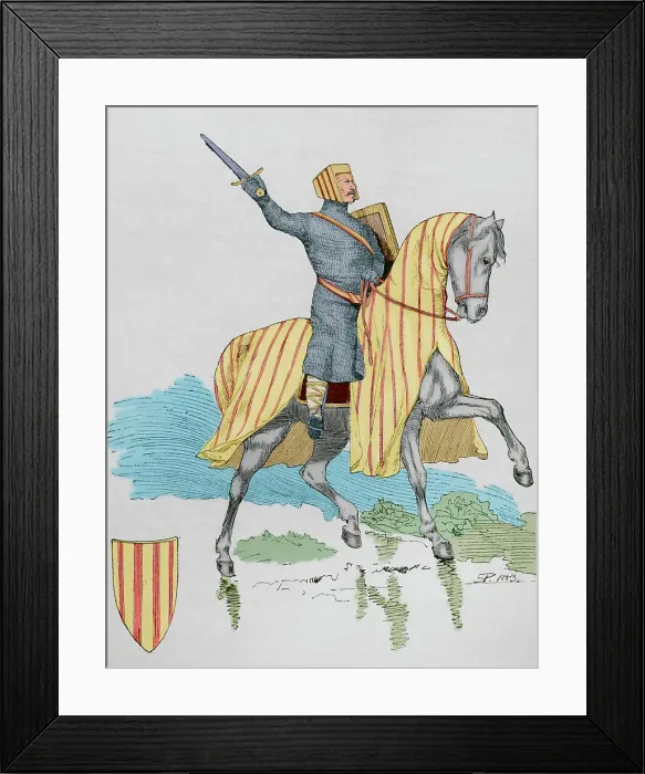 Framed Print : Peter III of Aragon (c. 1239-1285). Engraving Framed Print : Peter III of Aragon (c. 1239-1285). Engraving