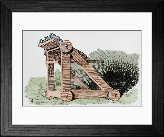 Framed Print : Ribauldequin. Late medieval volley gun Framed Print : Ribauldequin. Late medieval volley gun