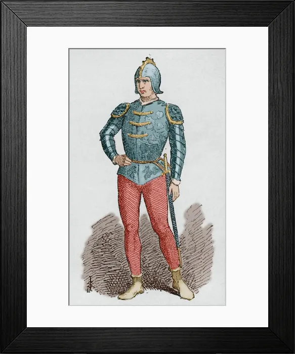 Framed Print : Soldier of the Crown of Aragon. Engraving Framed Print : Soldier of the Crown of Aragon. Engraving