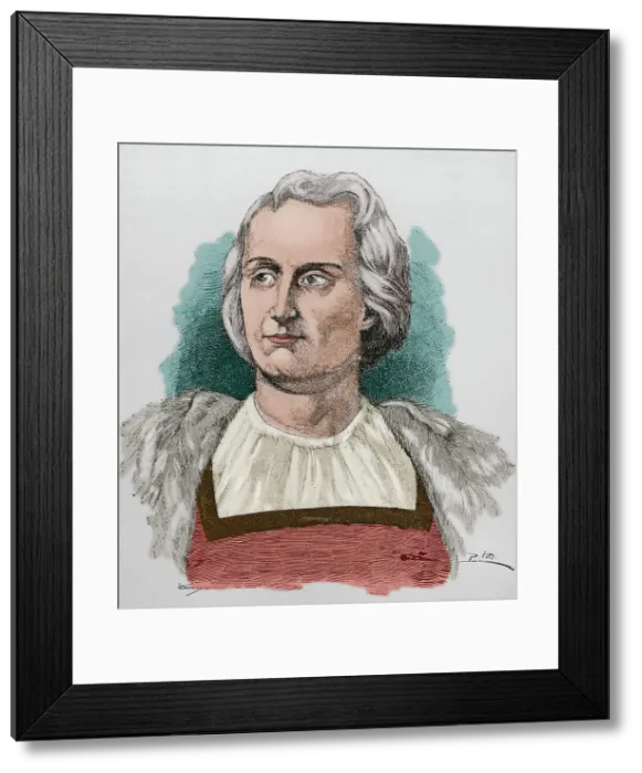 Framed Print : Christopher Columbus (1451-1506). Navigator Framed Print : Christopher Columbus (1451-1506). Navigator