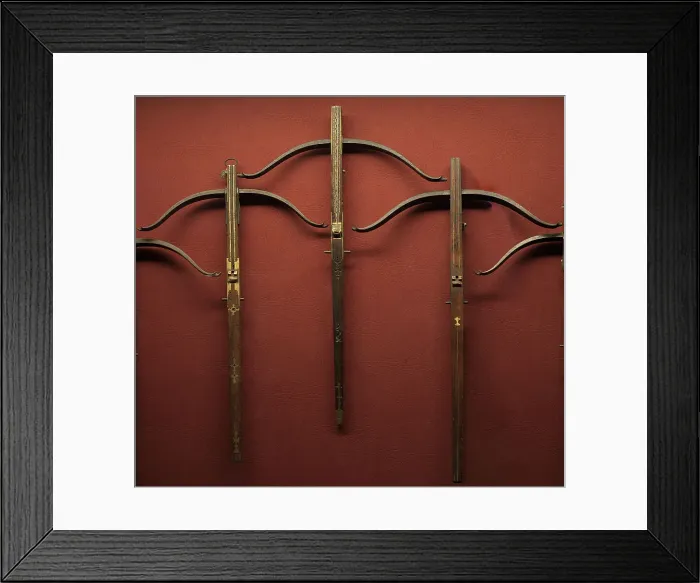 Framed Print : Crossbows. Grandmaster Palace. Armoury. Valletta. Malta. Date: 2019 Framed Print : Crossbows. Grandmaster Palace. Armoury. Valletta. Malta. Date: 2019