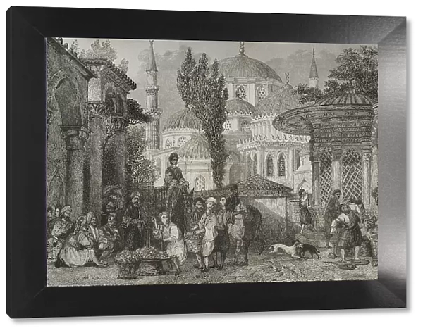 Turkey. Constantinople. The Sehzade Mosque. Engraving