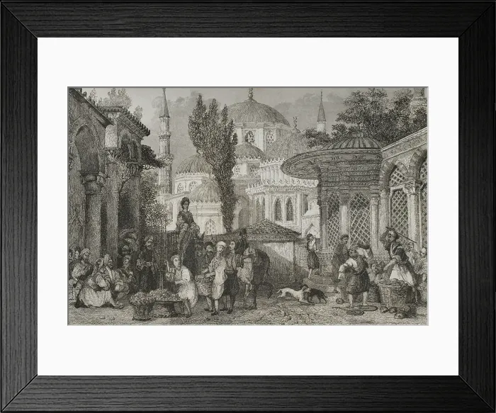 Framed Print : Turkey. Constantinople. The Sehzade Mosque. Engraving Framed Print : Turkey. Constantinople. The Sehzade Mosque. Engraving