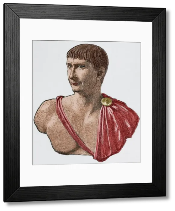 Framed Print : Trajan (53-117). Roman emperor (98-117). Engraving Framed Print : Trajan (53-117). Roman emperor (98-117). Engraving