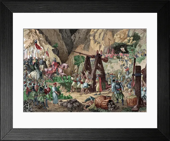 Framed Print : History of Spain. Battle of Covadonga, 722. Museo Militar Framed Print : History of Spain. Battle of Covadonga, 722. Museo Militar