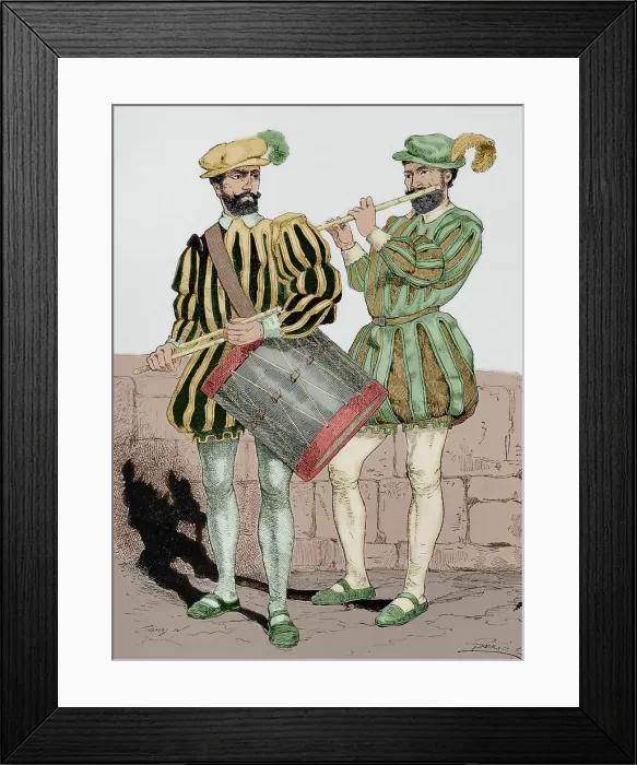 Framed Print : Modern age. Spanish infantry. Fife and drum Framed Print : Modern age. Spanish infantry. Fife and drum