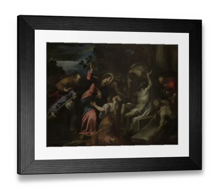 Framed Print : The Raising of Lazarus c. 1600. Painting by Andrea Vicentino Framed Print : The Raising of Lazarus c. 1600. Painting by Andrea Vicentino