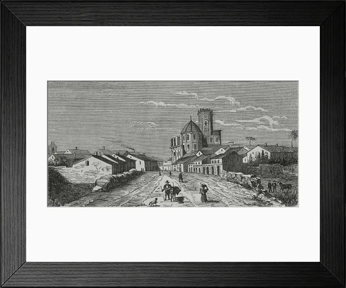 Framed Print : Spain, Castellon province, Villarreal. Engraving Framed Print : Spain, Castellon province, Villarreal. Engraving