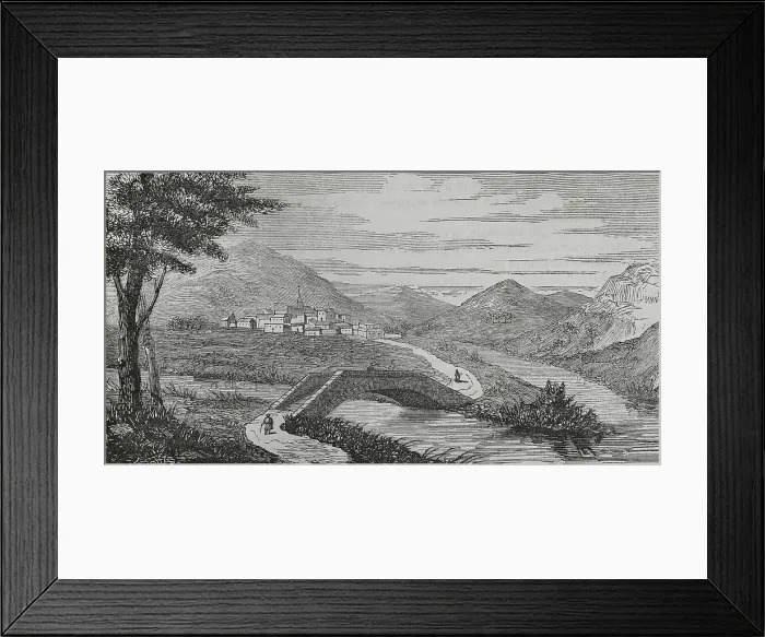 Framed Print : Spain, Castellon province, Forcall. Panoramic of the village Framed Print : Spain, Castellon province, Forcall. Panoramic of the village
