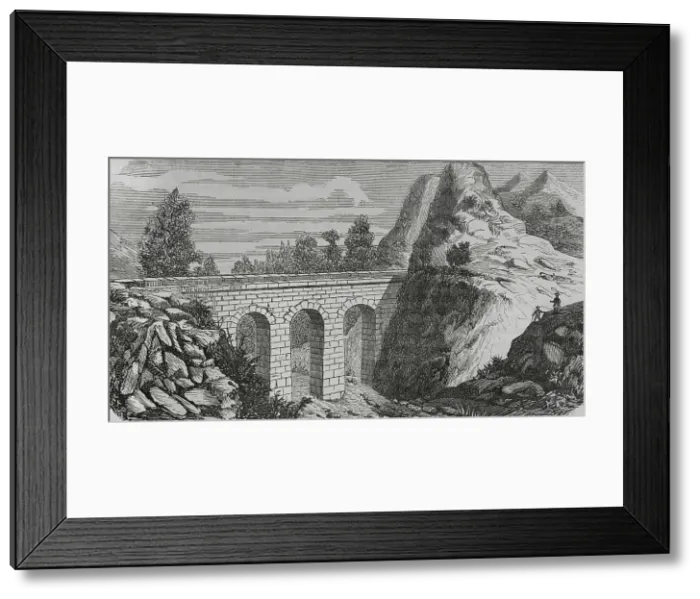 Framed Print : Spain, Valencia province. Pena Cortada Aqueduct. Near Chelva Framed Print : Spain, Valencia province. Pena Cortada Aqueduct. Near Chelva
