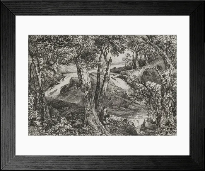 Framed Print : Waterfall on Schoole'y Mountain, New Jersey, USA Framed Print : Waterfall on Schoole'y Mountain, New Jersey, USA