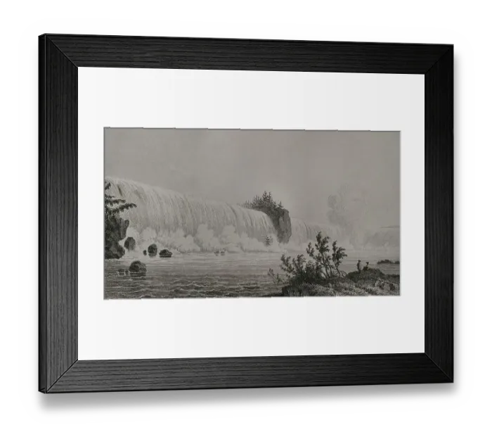 Framed Print : United States. Niagara Falls. Engraving by Milbert