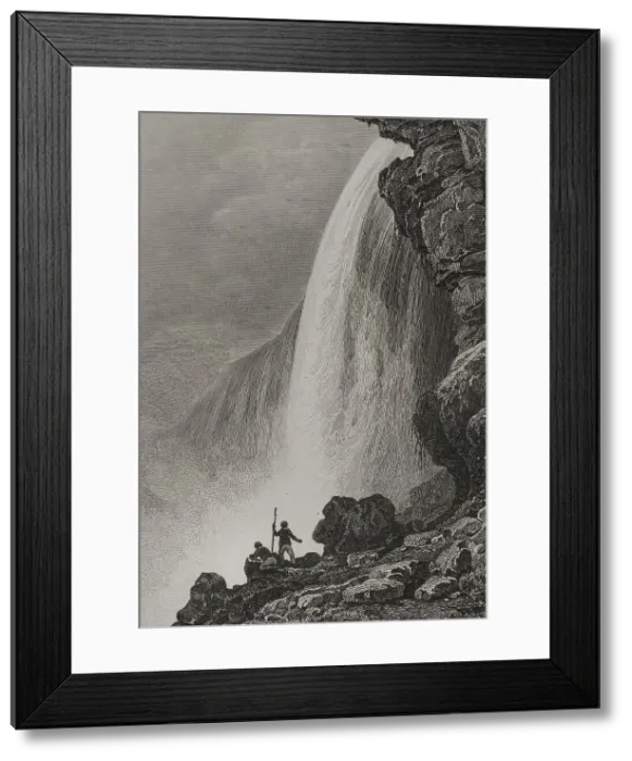 Framed Print : United States. Niagara Falls. Engraving by Van der Burgh Framed Print : United States. Niagara Falls. Engraving by Van der Burgh