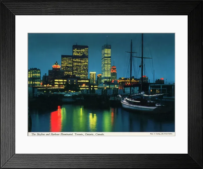 Framed Print : Toronto, Ontario, Canada - The Skyline and Harbour Illuminat Framed Print : Toronto, Ontario, Canada - The Skyline and Harbour Illuminat
