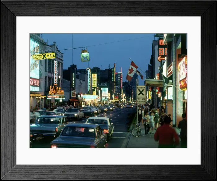 Framed Print : Toronto, Ontario, Canada - Yonge Street Date: circa 1970s Framed Print : Toronto, Ontario, Canada - Yonge Street Date: circa 1970s