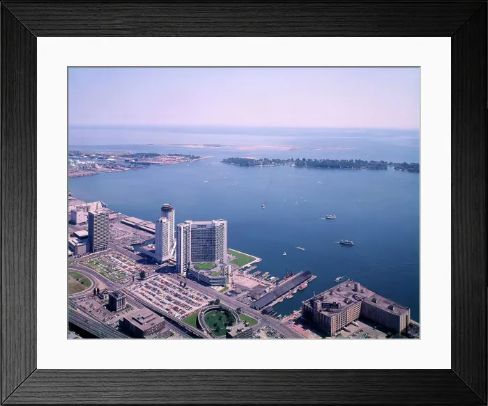 Framed Print : Toronto, Ontario, Canada - Southeast View from the CN Tower Date: circa 1970s Framed Print : Toronto, Ontario, Canada - Southeast View from the CN Tower Date: circa 1970s