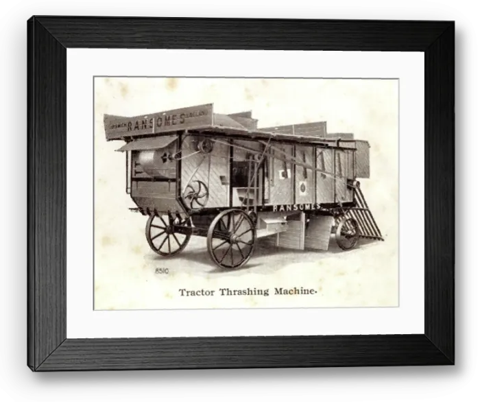 Framed Print : Tractor thrashing machine made by Ransomes of Ipswich Framed Print : Tractor thrashing machine made by Ransomes of Ipswich