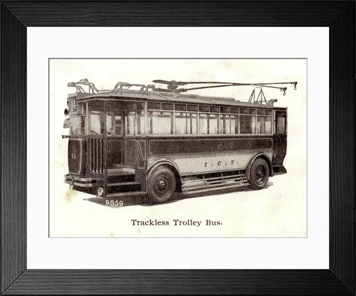 Framed Print : Trackless trolley bus made by Ransomes of Ipswich Framed Print : Trackless trolley bus made by Ransomes of Ipswich