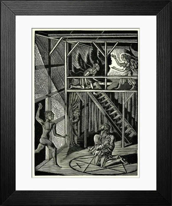Framed Print : Doctor Faustus conjuring Mephistopheles Framed Print : Doctor Faustus conjuring Mephistopheles