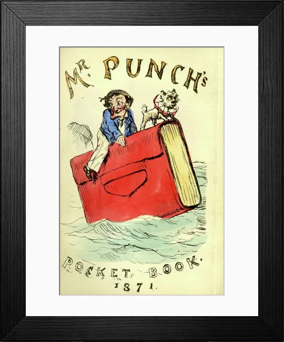 Framed Print : Title page design, Mr Punch's Pocket Book 1871 Framed Print : Title page design, Mr Punch's Pocket Book 1871