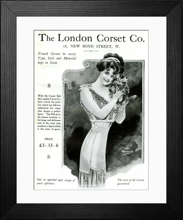 Framed Print : Advert, The London Corset Co Framed Print : Advert, The London Corset Co